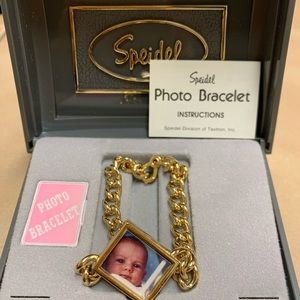 * Speidel Gold Link Square Photo Bracelet*